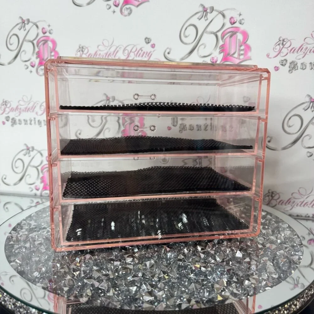 Makeup organizer 4 drawer Clear Pink Acrylic Drawer Organizer